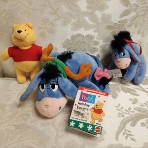 Avon Disney Winnie the Pooh & Eeyore Plush Ornaments & Holiday Eeyore Bean Kohls